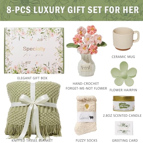 OHATOS Sympathy Gift Baskets for Women, Get Well Soon Care Package Self Care Birthday Gifts for Women, Thinking of You Inspirational Basket After Surgery for Her Wife Mom Friend Sister Girlfriend