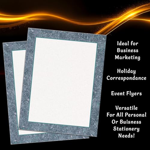 PaperDirect Attractive Blue Patina Letter Paper, Elegant Full-Color Marble Design, 8.5 x 11, Acid-Free, Ideal for Invitations, Flyers, Certificates, Crafts, Business Use, Cards, 25 Sheets - color: Attractive Blue Patina