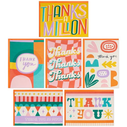 Hallmark Retro Thank You Cards, Assorted 24-Pack (Thanks A Million) - style: Retro Thank You