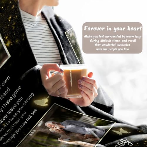Vsmoedb Custom Memorial Blanket with Pictures for Loss of Loved One - color: Select04