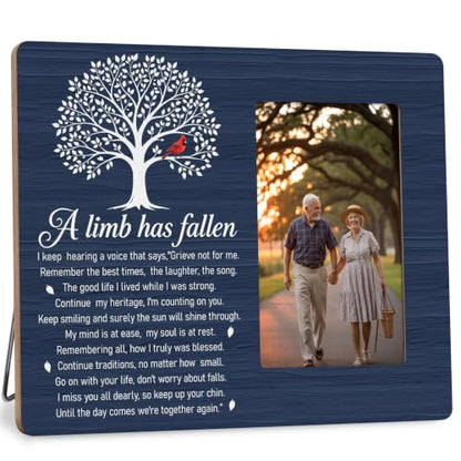 Memorial Picture Frame, Sympathy Photo Frame, Loss of Loved One Gift, Cardinal Tree Remembrance Keepsake, 4x6 Photo - color: Blue Limb