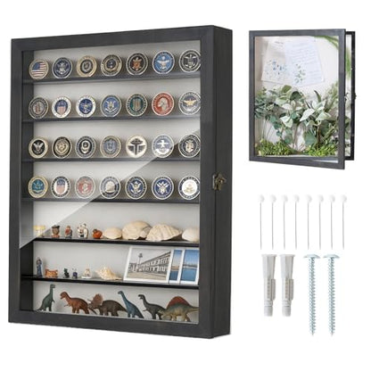 Muzilife 16x20 Shadow Box Wood Picture Frame with Shelves, 2.83 Deep, Black - color: Black, size: 16"x20" with Shlef