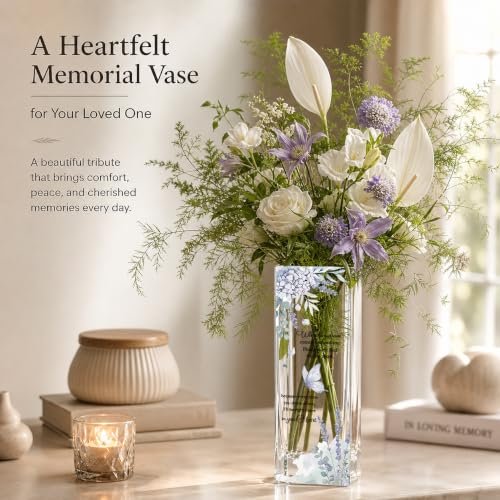 Sympathy Memorial Flowers Vase, Butterfly Condolence Gifts for Loss of Loved One, Bereavement Gift, Remembrance Decor for Loss of Mom Dad Husband Sister Friend, Grief Candle Holder Vase