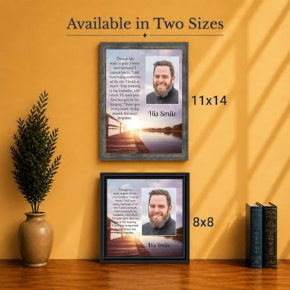 Memorial Gifts for Loss of Husband, Sympathy Gift, His Smile In Memory of Loved One, Picture Frames for Sympathy Gift Baskets, Bereavement Gifts for Loss of Father, Loss of Son Condolence Gift, 5031W | Sympathy Gifts for Loss of Father, In Memory of Dad,