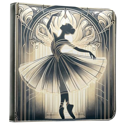 JIPONI Ballerina Dancing Large Photo Album, DIY Leather Cover Scrapbook Albums for 4x6 5x7 6x8 Pictures, Self Adhesive Memory Book for Wedding, Baby, Family - color: Ballet