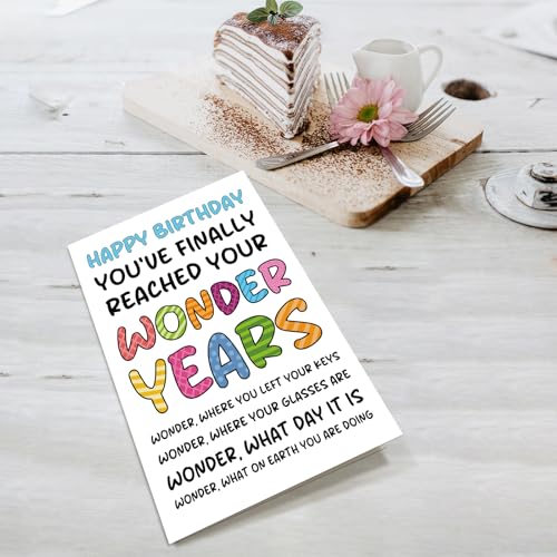 Supoeguk Funny Old Age Birthday Card for Men Women, Humor Wonder Years Birthday Card Gift for 50th 60th 70th 80th 90th, You Have Finally Reached Your Wonder Years... - color: Old Birthday