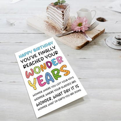 Supoeguk Funny Old Age Birthday Card for Men Women, Humor Wonder Years Birthday Card Gift for 50th 60th 70th 80th 90th, You Have Finally Reached Your Wonder Years... - color: Old Birthday