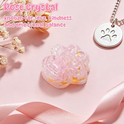 EYxsaxenk Loss of Pet Sympathy Gift - Pink Crystal Mini Paw Pocket Hug with Memorial Card Envelope Remembrance Bereavement Gift for Loss of Dog Cat Sympathy Favor Adult Pet Lover Stress Relief Supply - color: 1pcs Pink + I Know Card