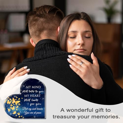 Xendelow Heart-Shaped Acrylic Decor Sign, Sympathy Gift for Loss, 5 x 5 x 0.6 inches - style: 010