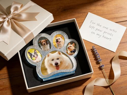 Dog Paw Shape Photo Frame Mold - Silicone Picture Frame Mold for Epoxy Resin Casting, Home Table Decoration
