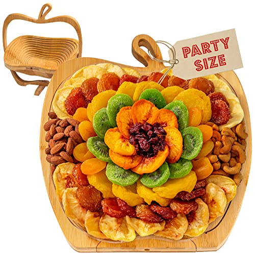 Dried Fruit and Nut Gift Basket, Healthy Assorted Natural Snack Gift Tray, Extra Large Variety Food Tray Party Platter- Mothers Day, Holiday, Birthday, Sympathy, Office, Men, Woman, Him, Her Husband, Wife, Families, Bonnie and Pop - color: Cream Box