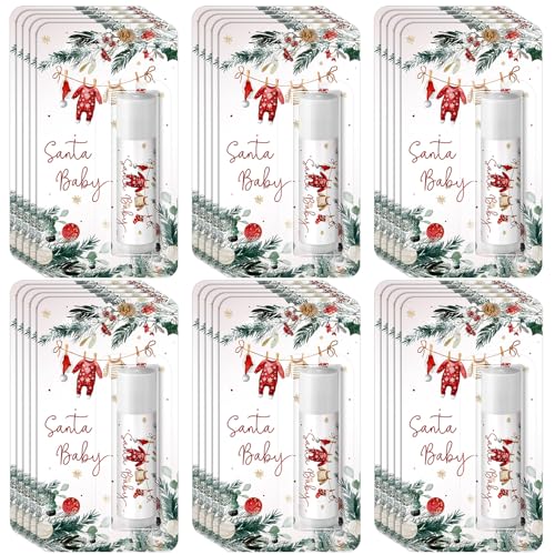 30 Pack Christmas Santa Lip Balm Gift Baby Shower Party Favor Prize - style: Santa