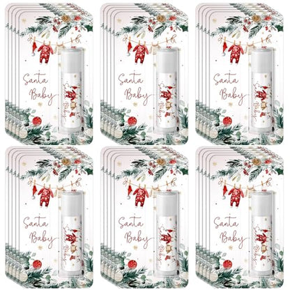 30 Pack Christmas Santa Lip Balm Gift Baby Shower Party Favor Prize - style: Santa