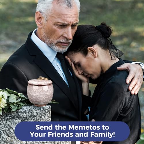 Small Urns for Human Ashes Keepsake, Ceramic Ice Crack Memorial Keepsake Cremation Urns Token Urns Mini Sharing Funeral Urns with Black Premium Box,White - color: White