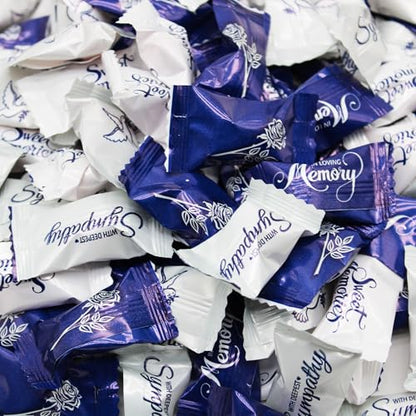 Naturejam Funeral Themed Peppermints 100 Count - Individually Wrapped Sympathy Mints with Comforting Messages for Memorial Services and Remembrance Events
