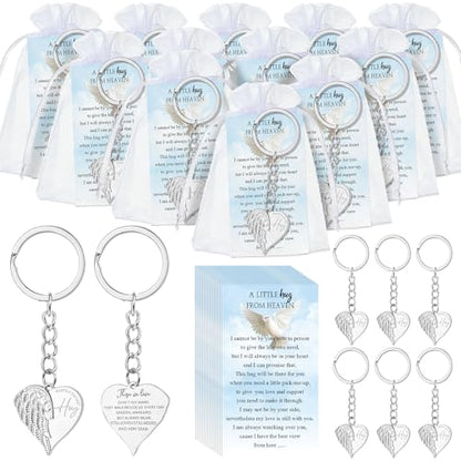 Ecally 20 Sets Funeral Favors for Guest Celebration of Life Keychains Memorial Service Sympathy Gifts for Family Church Decoration (Angel) - style: Angel