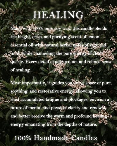 Healing Energy Candle, Negative Energy Cleansing,Soy Aromatherapy, Handmade Crystal Candle for Soothing.(Healing) - style: Healing