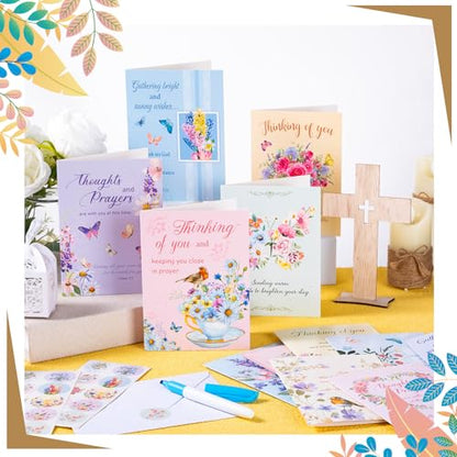Motiskyy 72 Pack Religious Thinking of You Cards with Envelopes, Floral - style: Floral