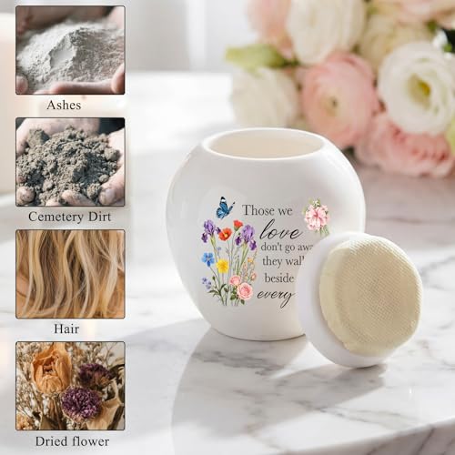 Dletay Small Urns for Human Ashes Keepsake Burial Mini Cremation Urn for Ashes Flower Memorials Decorative Caskets for Female Male