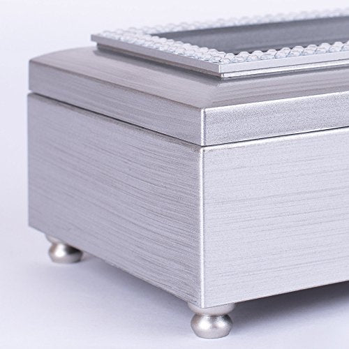 Cottage Garden Loss of Someone Touched Our Lives Jeweled Silver Tone Petite Music Box Plays You Light Up My Life
