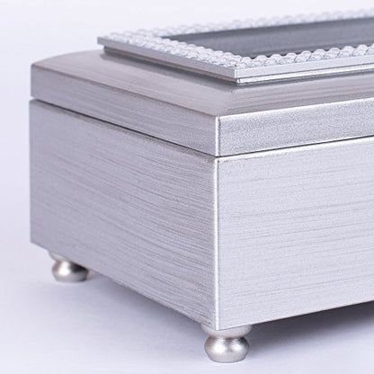 Cottage Garden Loss of Someone Touched Our Lives Jeweled Silver Tone Petite Music Box Plays You Light Up My Life