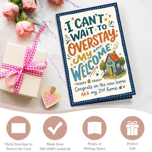Funny New Home Card, Witty Housewarming Card for Men Women, New Home Congratulations Cards for Friend Sister Brother Coworker - color: New Home