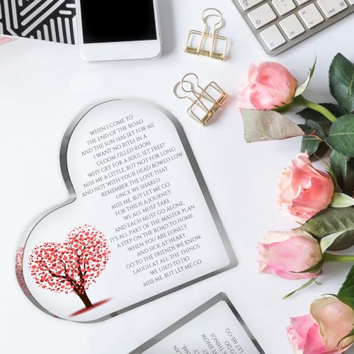 Remembrance Gifts, Sympathy Gifts, Funeral in Memory of Loved One, Heart Shaped Acrylic Decor Sign, Grieving Gift with Sympathy Condolence, Bereavement Condolence Gifts - style: 013