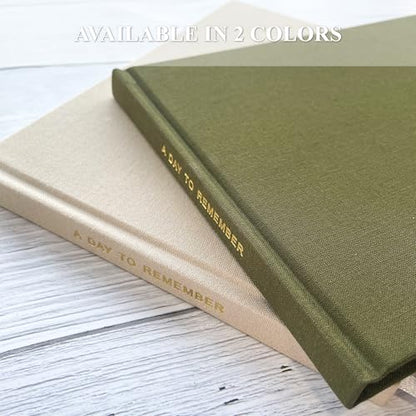 LADY&HOME Linen Wedding Guest Book for Wedding Reception-Guestbook to Sign in,Baby Shower Guest Book,Photo and Polaroid Guest Book for Bridal Shower (Beige) - color: Beige