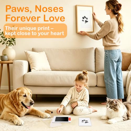 Nabance Inkless Paw Print Kit for Dogs Cat, Mess-Free Pet Paw & Nose Print | 6 Clean Touch Ink Pads and 12 Imprint Cards, Baby Footprint Kit, Dog Paw Print Kit Keepsake Gift for Owners & New Moms - size: Medium(6 Pack)