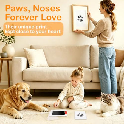 Nabance Inkless Paw Print Kit for Dogs Cat, Mess-Free Pet Paw & Nose Print | 6 Clean Touch Ink Pads and 12 Imprint Cards, Baby Footprint Kit, Dog Paw Print Kit Keepsake Gift for Owners & New Moms - size: Medium(6 Pack)