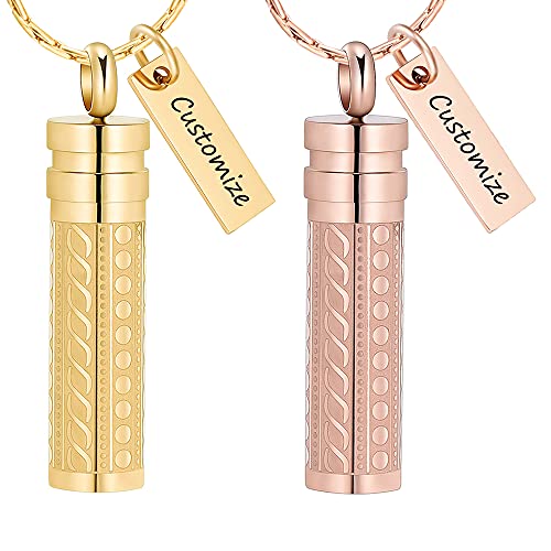 constantlife Cremation Jewelry for Ashes Openable Pill Case Urn Necklace Keepsake Perfume Memorial Pendant Locket Charm Accessories - color: Customize