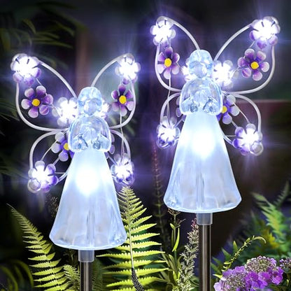 GIGALUMI 2 Pack Angel Solar Lights Outdoor Garden Decor Yard Art - size: 2 Pack