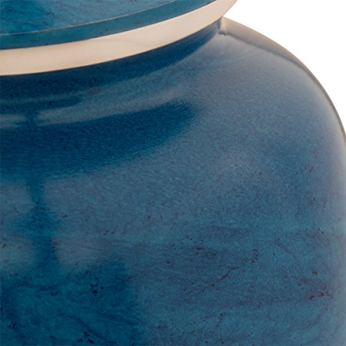 Monet Cremation Urn for Ashes, Aluminum, Blue Urn, Adult Sized Cremation Urn, 10.5 Inches High - color: Blue