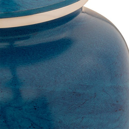 Monet Cremation Urn for Ashes, Aluminum, Blue Urn, Adult Sized Cremation Urn, 10.5 Inches High - color: Blue