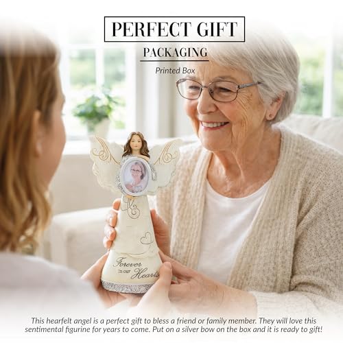 Pavilion Gift Company - Memory- 8" Angel Figurine Photo Picture Frame Remembrance Memorial Grief Home Decor