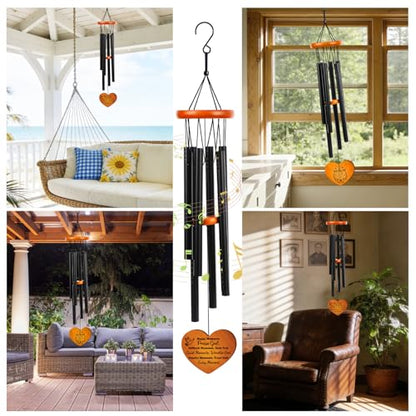 Christian Gifts for Women, 25.5" Wind Chimes with Bible Verses, Religious Inspirational Gifts for Women Mom Sister Friend, Spiritual Faith Based Gift for Birthday Baptism - color: Christian/Black