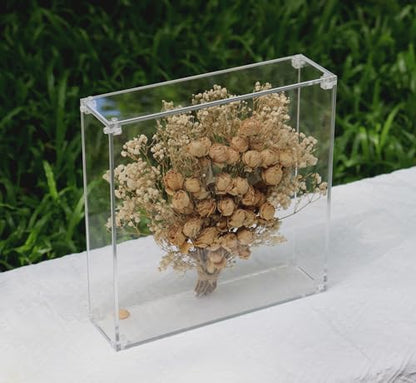 11.2x11.2 Acrylic Shadow Box, Assemble Display Case, DIY Tabletop/Wall Mount Display Frame, All Clear Memory Box for Dried Flowers/Kids Room/Birthday/Wedding(11.2x11.2x3”, Assemble Frame) - size: 11.2x11.2", Assembly Frame