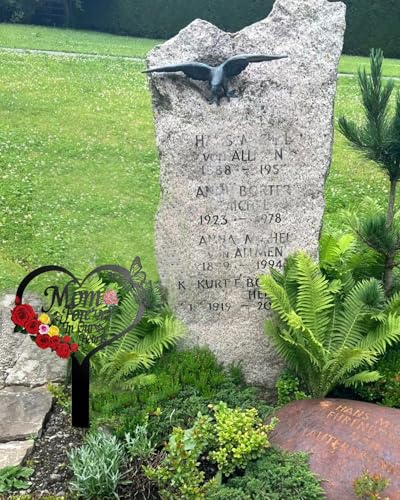 Cemetery Decorations for Grave Mom Heart Rose Butterfly Grave Decorations for Cemetery Grave Decorations - style: mom Rose Butterfly
