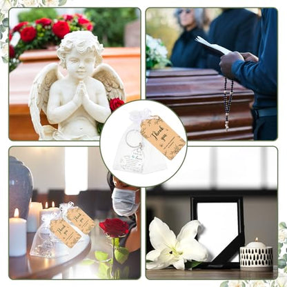 Equsion 60 Set Funeral Keychains for Guests Memorial Favors, Heart - style: Heart