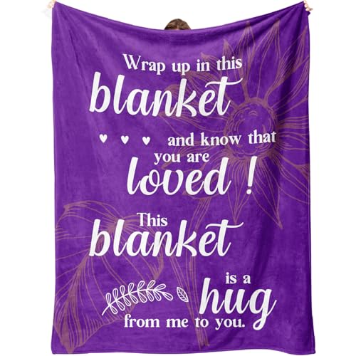 Get Well Soon Gifts, Inspirational Gifts for Her Him, Cancer Care Gifts for Women or Men, Encouragement Healing/After Surgery/Thinking of You Gifts, Hug Blanket 60"x50"(Purple)… - color: Purple