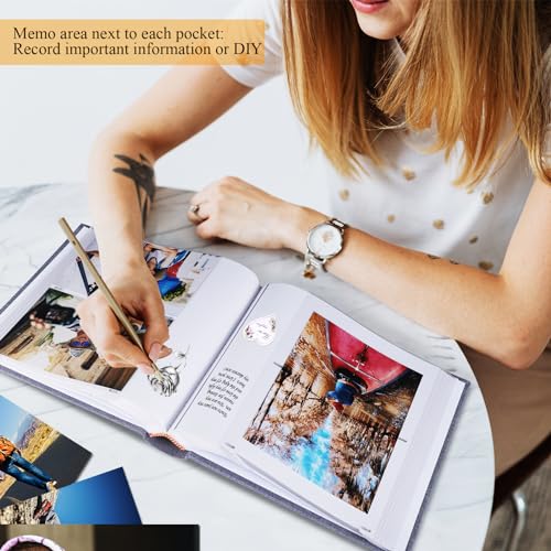 1DOT2 Photo Album with Writing Space, 100 Pages, Linen Cover, Grey - color: Grey