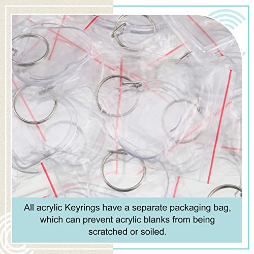 Yaomiao Acrylic Photo Keychain with Tassel Clear Blank Custom Keychain Frame Holder Insert Picture Keyring Making Kit - style: Heart