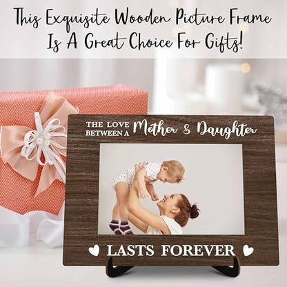 Mom Pictures Frame, The Love Between A Mother And Daughter Photo Frame with Stand, Mother's Day Gifts From Daughter, Farmhouse Home Living Room Bedroom Office Decoration -a50, Rustic - color: Mother & Daughter