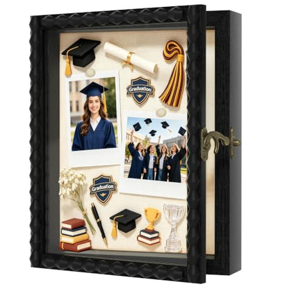 Love-KANKEI Deep Shadow Box Frame 8x10,Solid Wood Beaded Edge Frame,Black - color: Black, size: 8x10
