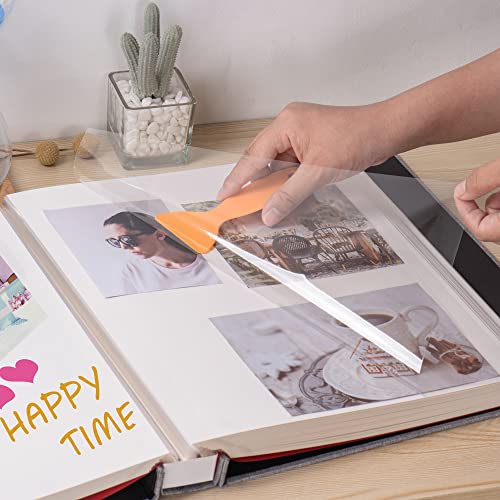 Large Photo Album Self Adhesive for 4x6 5x7 8x10 Pictures Magnetic Scrapbook Album 20 Sheets / 40 Pages Linen Cover DIY Photo Album with A Metallic Pen and and Plastic Board(Grey) - color: Grey, size: 11"x10.8" 40 Pages