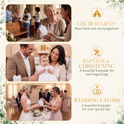 Crtiin 50 Sets Christian Favors Cross Shaped Wildflower Petal Seed Paper with Faith Plant The Seed Love Make It Grow Cards and Organza Bags for Religious Baptism Funeral Celebration of Life Gift - style: Cross Shaped
