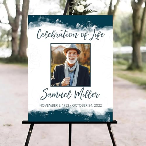 Funeral Welcome Sign, Celebration of Life Welcome Sign, in Loving Memory Sign, Celebration of Life, Celebration of Life Sign, Memorial Sign with Photo,Funeral Welcome Sign #sq2 - color: Version #30