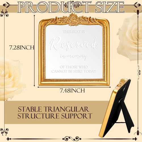 Bucherry Vintage Wedding Memorial Reserved Chair Sign - style: in Loving Memory