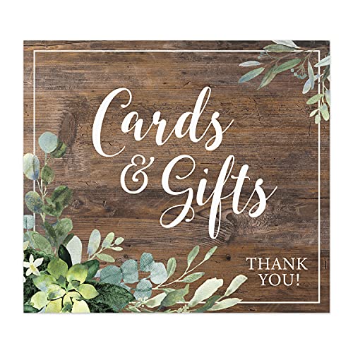 Lush Greenery Cards And Gifts Sign / 8" x 9" Rustic Wedding Sign/Lush Greenery Table Top Sign/Wedding Anniversary Reunion Sign/Made In The USA - color: Lush Greenery, style: Gifts & Cards
