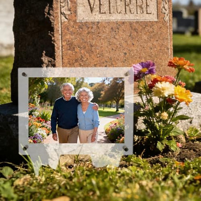 Waterproof Picture Frame for Grave 5x7, Outdoor Picture Frame - color: Clear